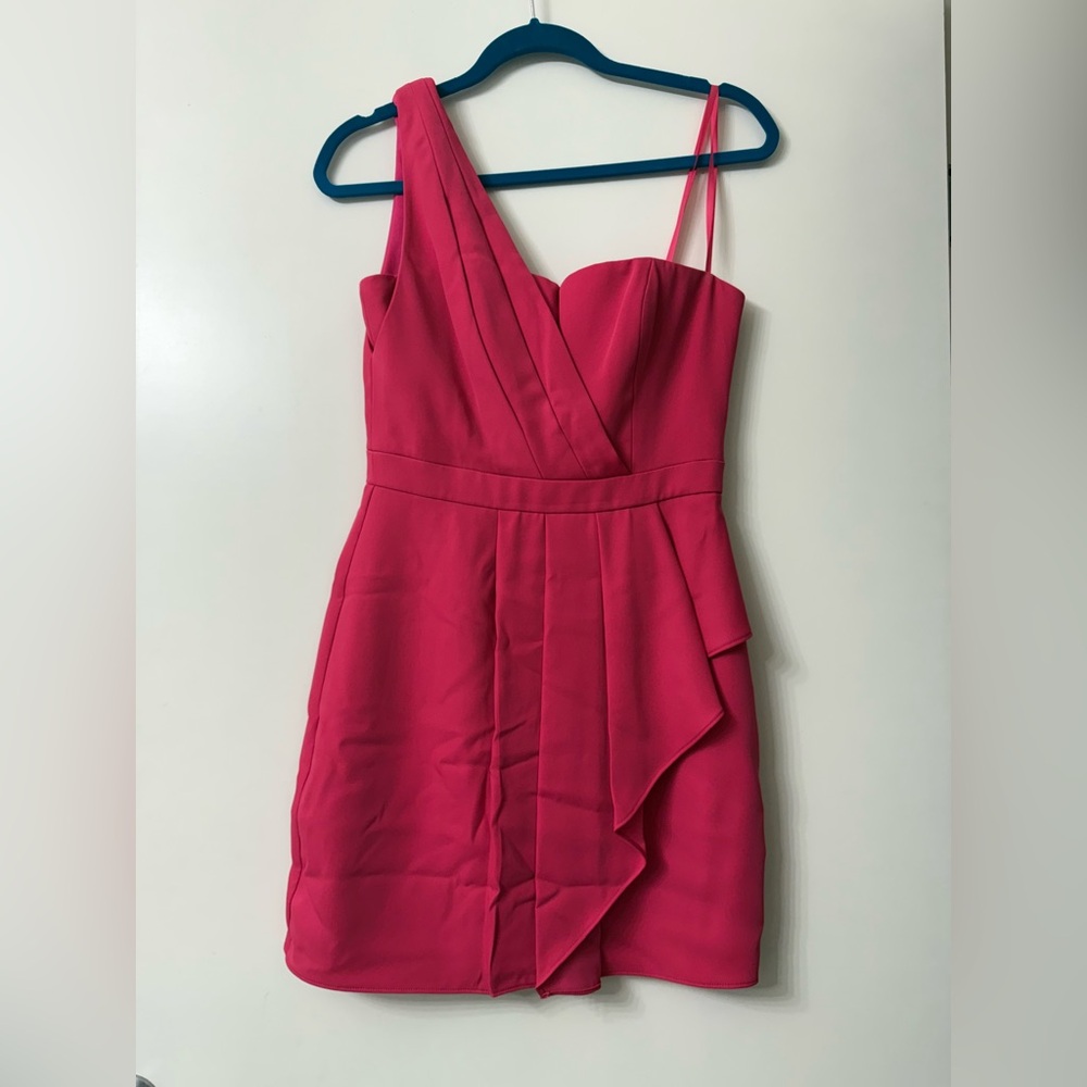 BCBGMaxAzria Pink One-Shoulder Cocktail Dress